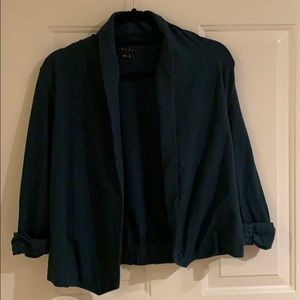Theory stretch cotton blazer forest green size S